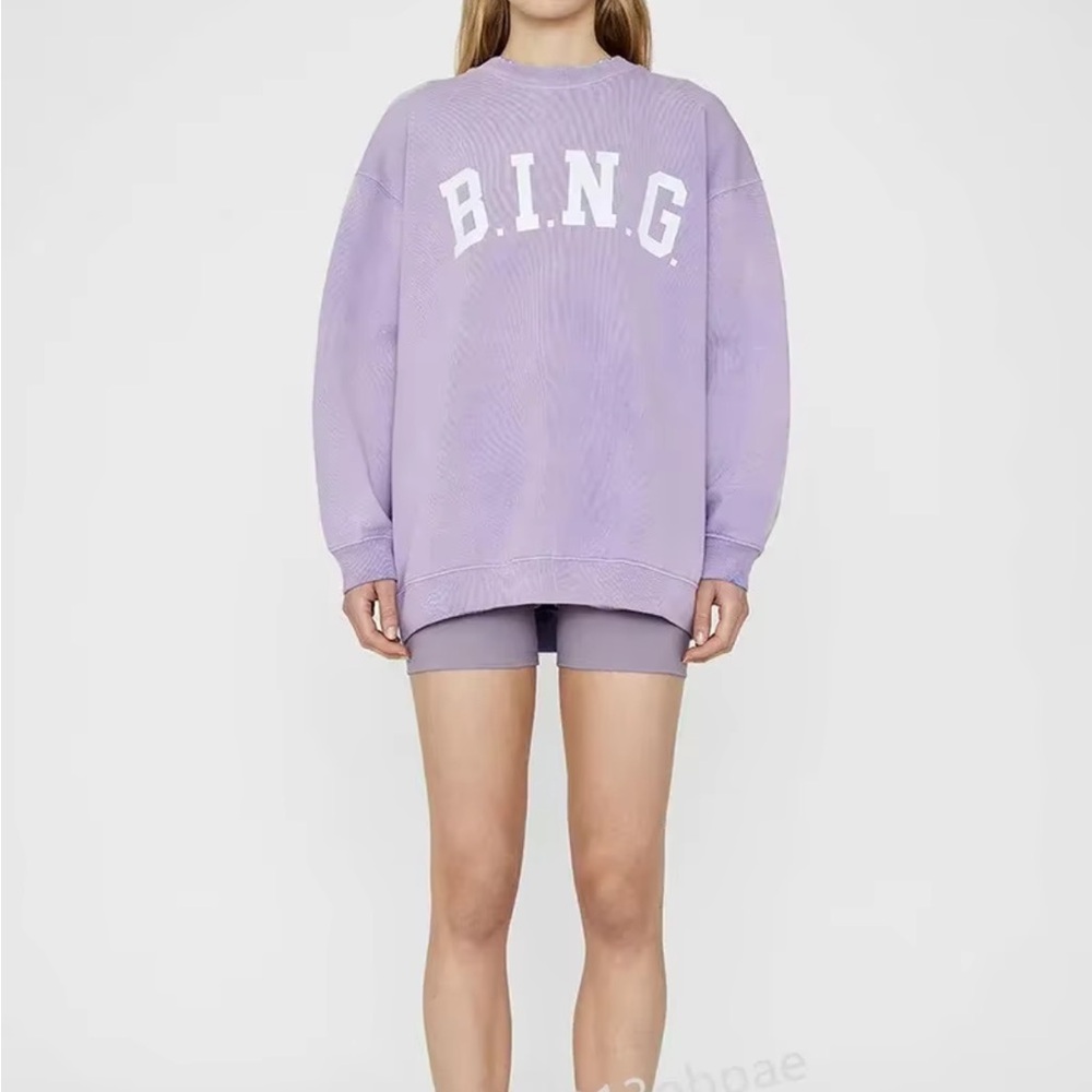 Anine Bing Oversized Lavender Sweatshirt - Picture 2 of 5